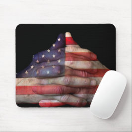 Gebet mit amerikanischer Flagge Mousepad
