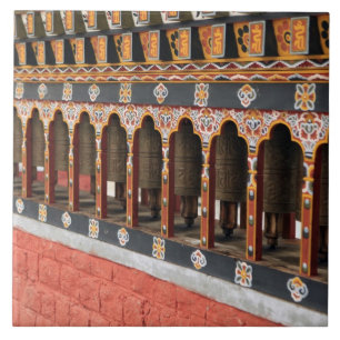 Gebet Räder des zentralen Platzes in Thimphu Fliese