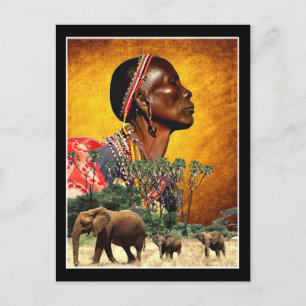 Gebet und Beobachtung über die Tiere Afrikas Postkarte