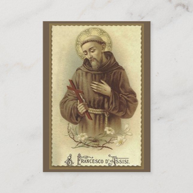 Gebet von St Francis von Assisi heilig Visitenkarte (Vorderseite)