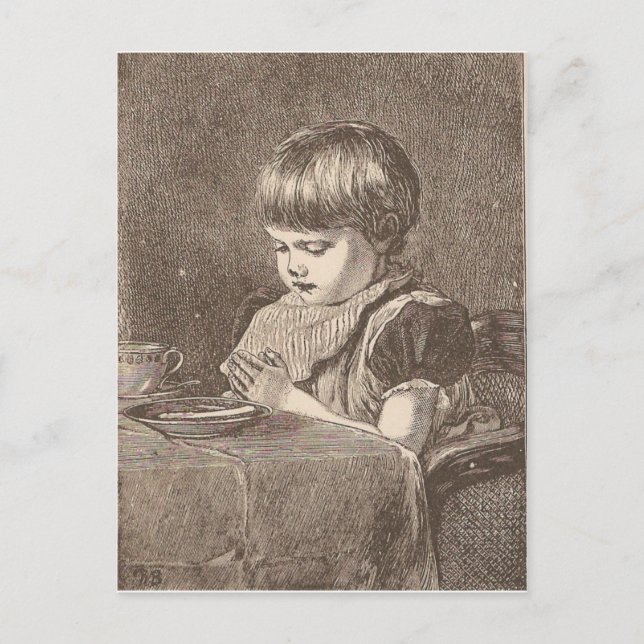 Gebet vor der Mahlzeit Postkarte (Vorderseite)