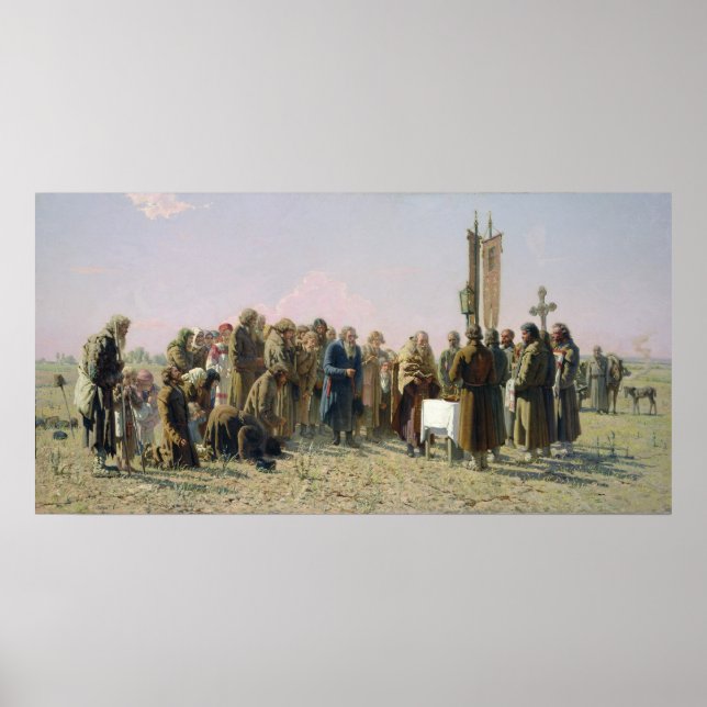 Gebet während der Dürre, 1880 Poster (Vorne)