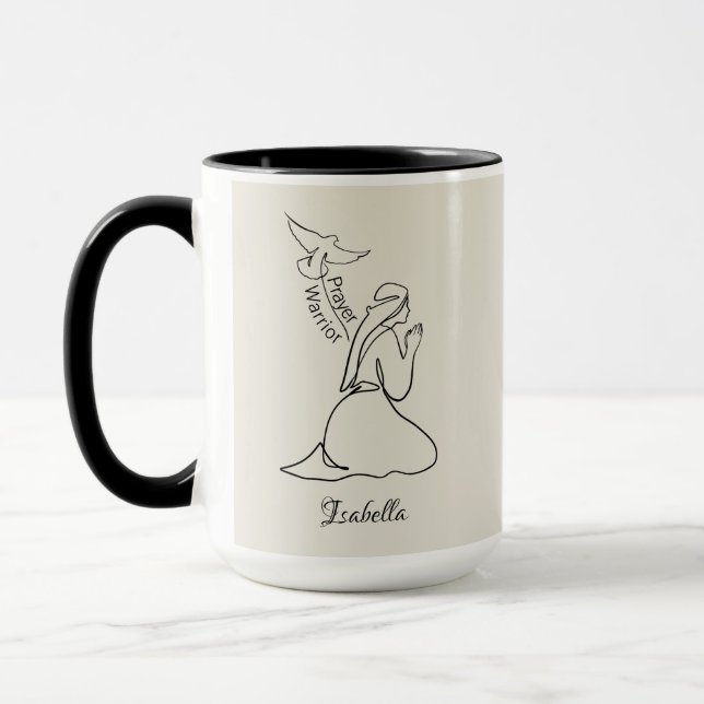 Gebet-Warrior-Design & Kundenname Tasse (Links)