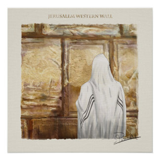 Gebet Westmauer Jerusalem Altstadt Israel Poster