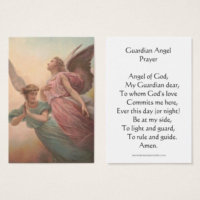 Gebet zu Ihrem Vormund Angel Heilige Karte (Vorne & Hinten)