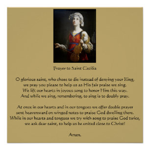 Gebet zum Heiligen Cecilia Poster