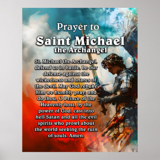 Gebet zum Heiligen Michael dem Erzengel Poster