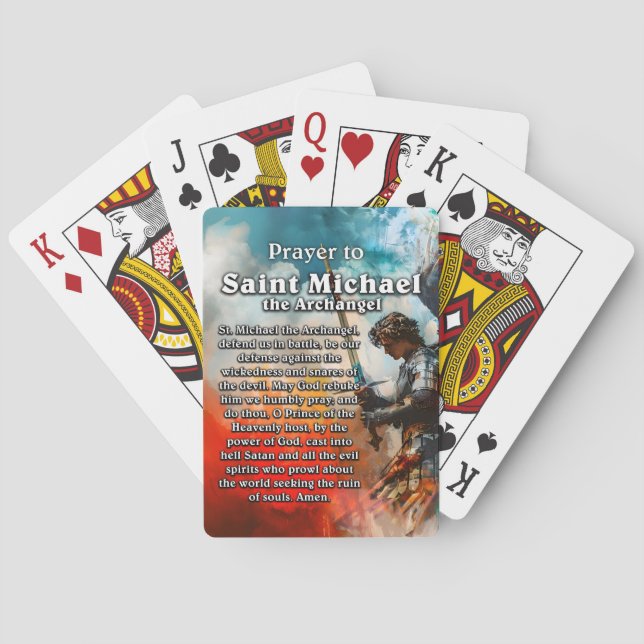 Gebet zum Heiligen Michael dem Erzengel Spielkarten (Rückseite)