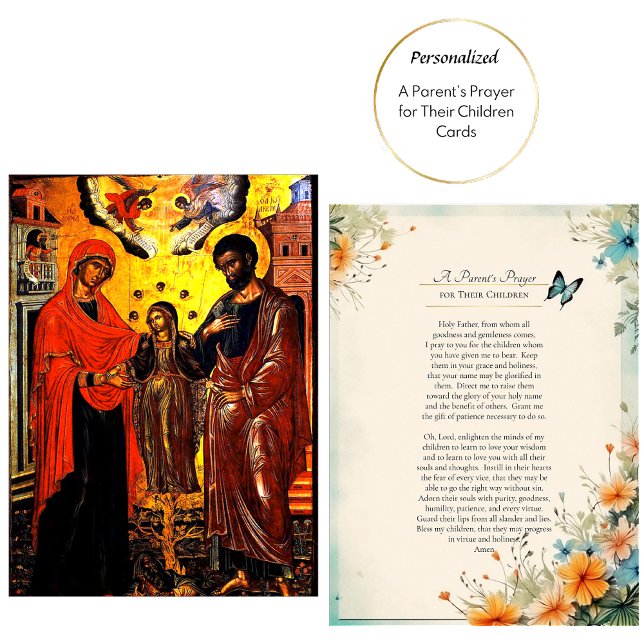 Gebete der Eltern für ihre Kinderkarte Platzkarte (Von Creator hochgeladen)