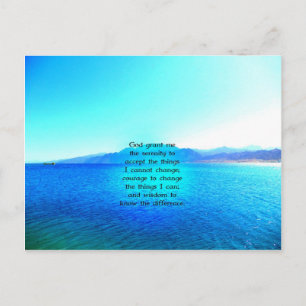 Gebete der Stille mit blauem Meer und Phantastisch Postkarte