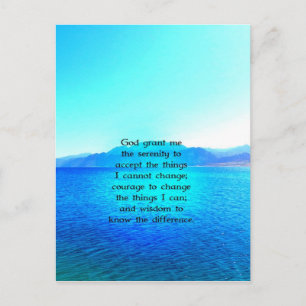 Gebete der Stille mit blauem Meer und Phantastisch Postkarte