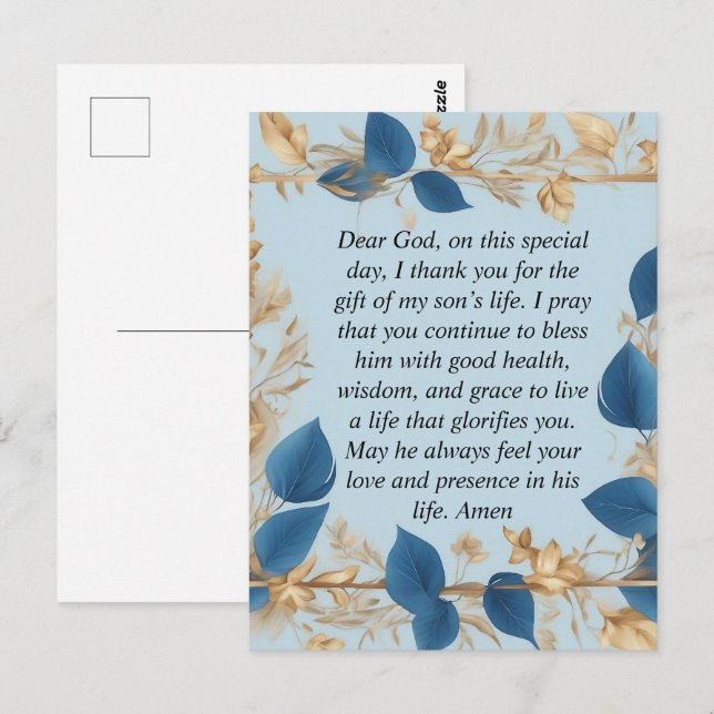Gebete einer Mutter für ihren Sohn Postkarte (Vorne/Hinten)