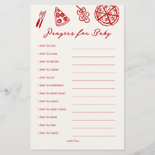 Gebete für Baby Pizza Baby Showspiele
