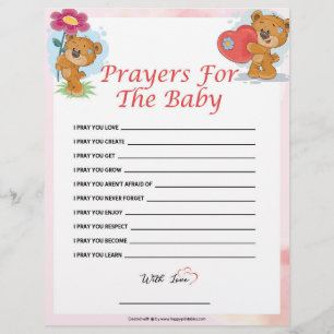 Gebete für das Baby [Teddybären] Briefbogen