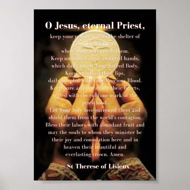 Gebete für Priester drucken Poster (Vorne)