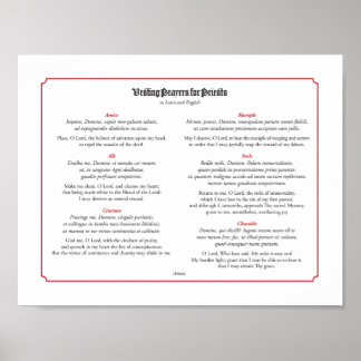 Gebete für Priester in Lateinisch und Englisch Poster