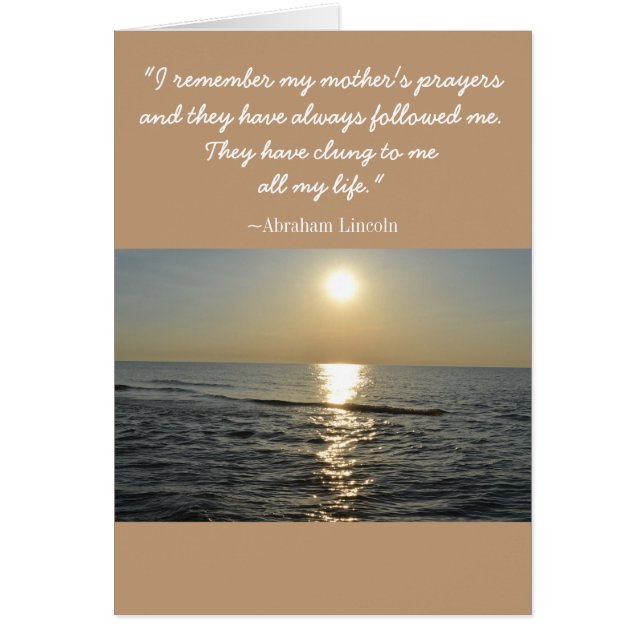 Gebete Lincoln Quote Sympathy Card (Vorne)