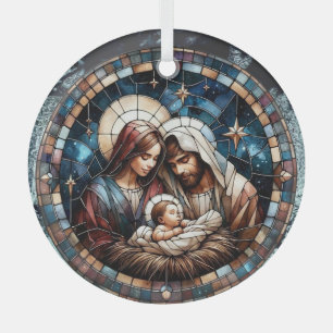 Gebetene Glaskunst, Geburt des Heiligen Jesus Ornament Aus Glas