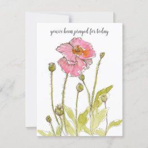 Gebetet für euch religiöse Pink-Poppies-Blume Postkarte