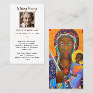 Gebetkarten Erzulie Dantor Schwarze Madonna Haiti Visitenkarte