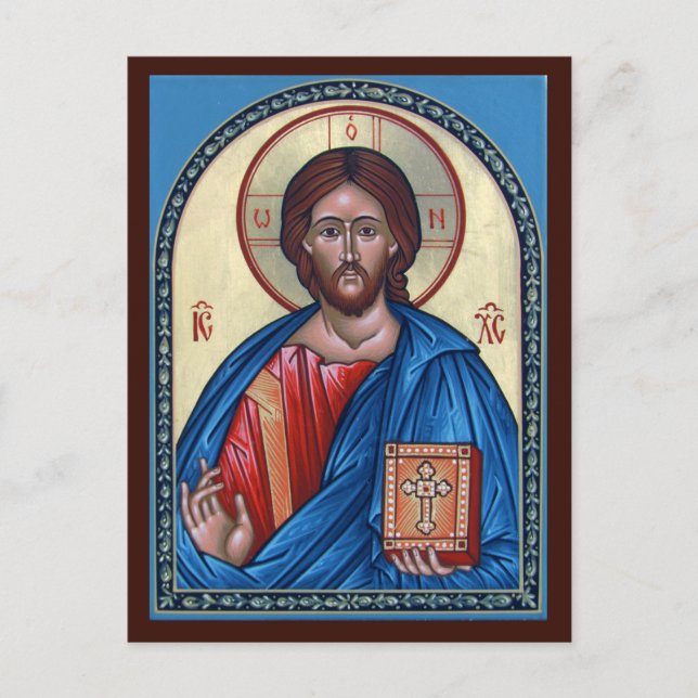 Gebets-Karte Christus Pantocrator Postkarte (Vorderseite)