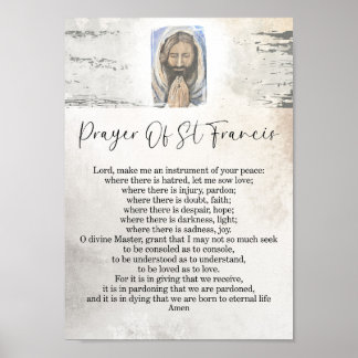 Gebetsdruck von St. Franziskus auf Leinwand Poster
