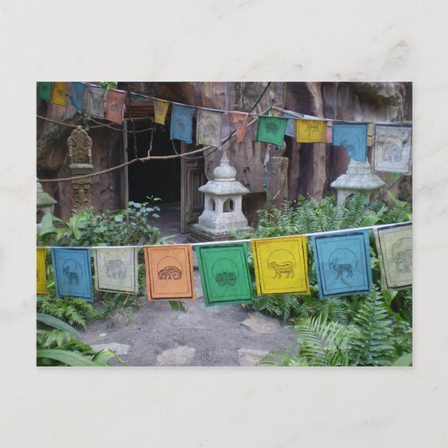 Gebetsflaggen am Tempel Postkarte (Vorderseite)