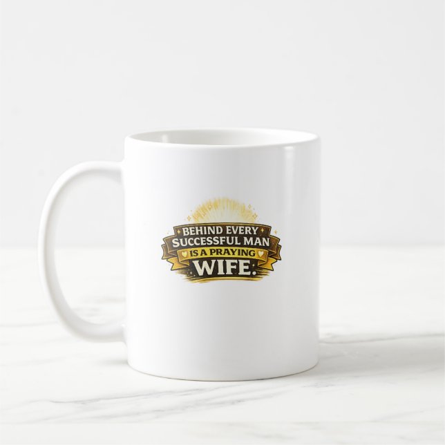 Gebetsfrau-Typografie-Design Kaffeetasse (Links)