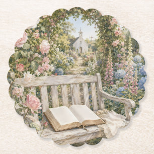 Gebetsgartenbank-Kapelle Aquarell Untersetzer
