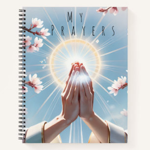 Gebetsjournal / Florale Hände im Gebet Christlich Notizbuch