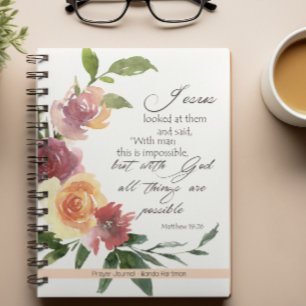 Gebetsjournal mit floralem Bibelvers Notizbuch