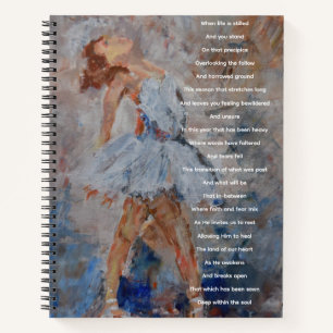 Gebetsjournal mit Poesie und Ballerina-Malerei Notizbuch