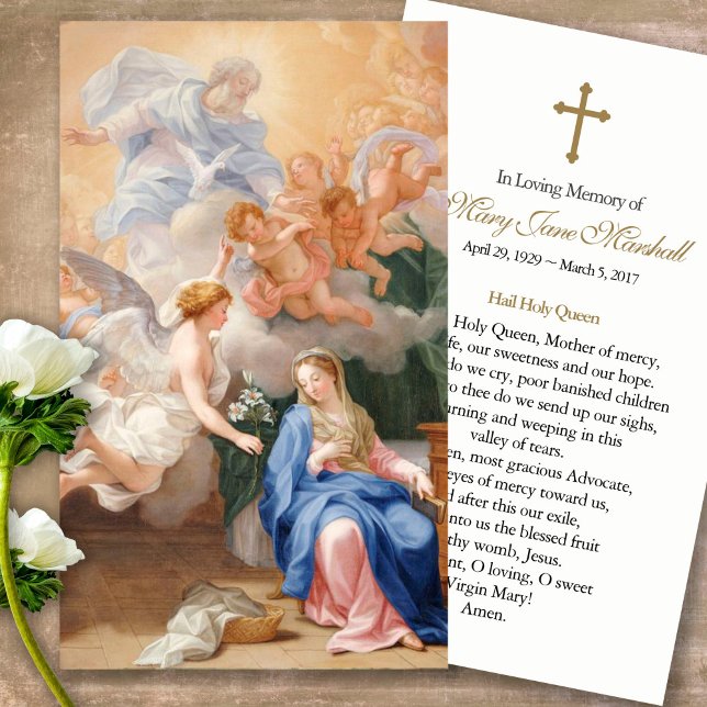 Gebetskarte | Ankündigung (catholic, religious, celebration of life, in loving memory of, prayer cards for bereavement)