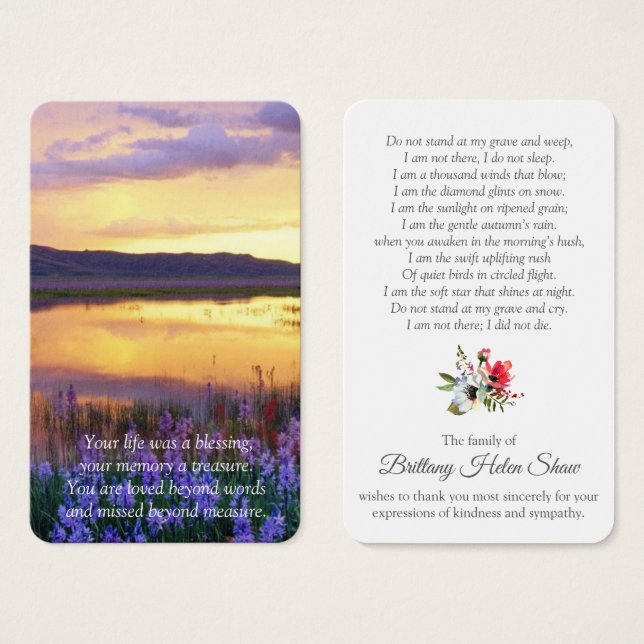 Gebetskarte | Blumensee (Vorne & Hinten)