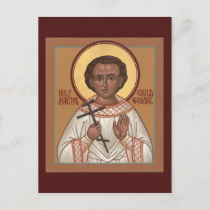 Gebetskarte des Heiligen Kindes Martyr Gabriel Postkarte