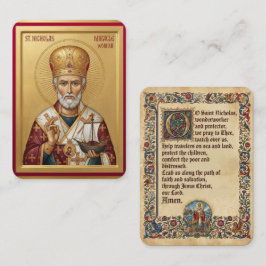Gebetskarte des Heiligen Nikolaus Visitenkarte