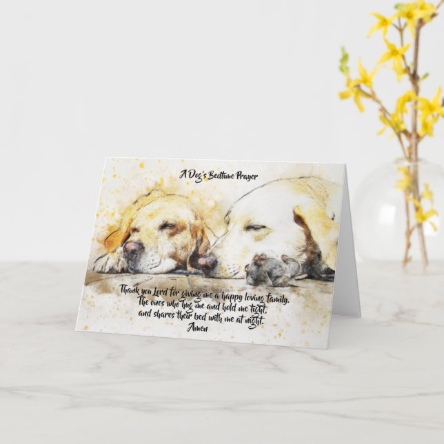 Gebetskarte eines Hundes Karte (Gelbe Blume)