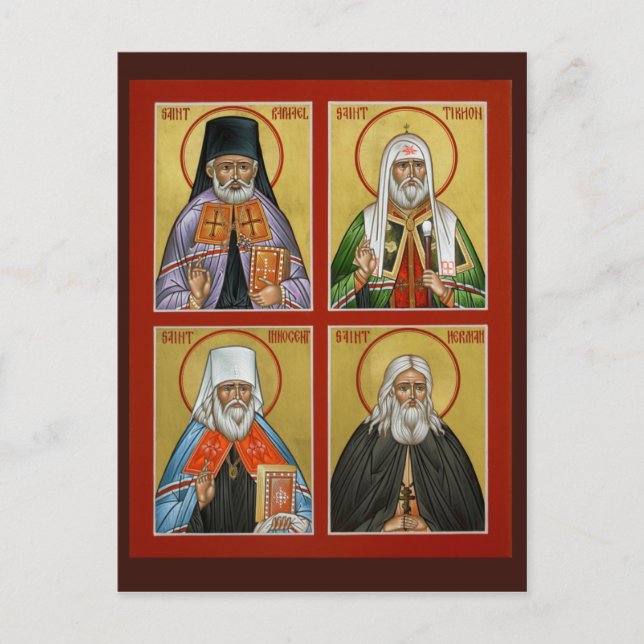 Gebetskarte für nordamerikanische Heilige Postkarte (Vorderseite)