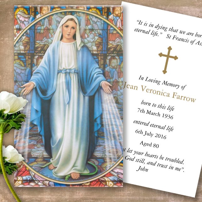 Gebetskarte | Hail Mary (catholic, religious, celebration of life, in loving memory of, prayer cards for bereavement)