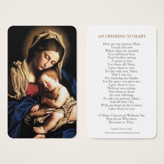Gebetskarte | Mary & Baby Jesus (Vorne & Hinten)