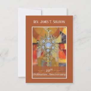 Gebetskarte Name 10. Ordination Jubiläum Host Dankeskarte