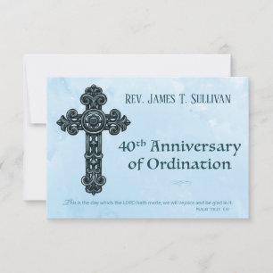 Gebetskarte Name 40. Ordination Jubiläumskreuz Dankeskarte
