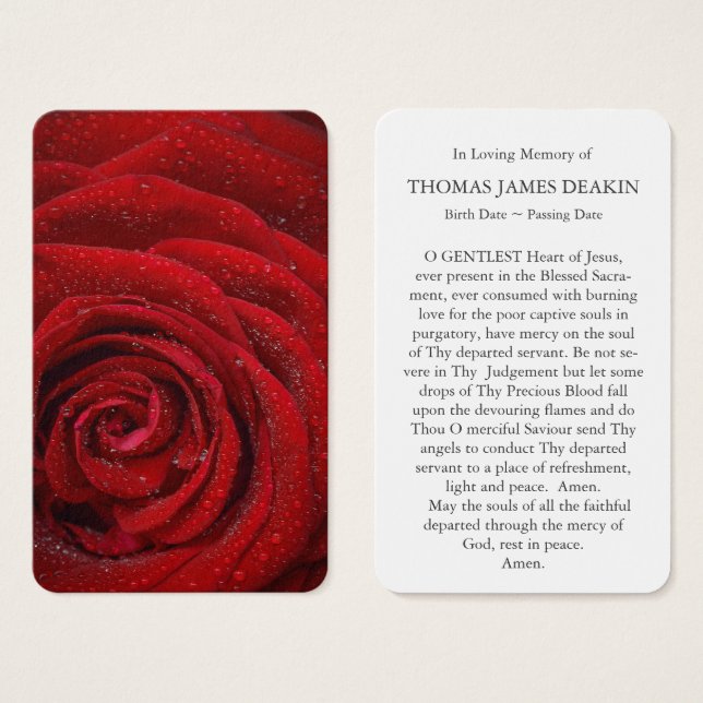 Gebetskarte | ROTE ROSE (Vorne & Hinten)