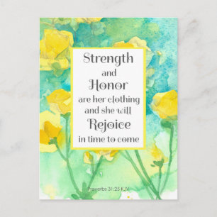 Gebetskarte Schrift Proverbien Gelbe Blumen Postkarte