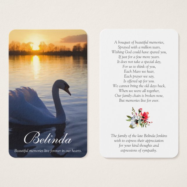 Gebetskarte | Sunset Swan (Vorne & Hinten)