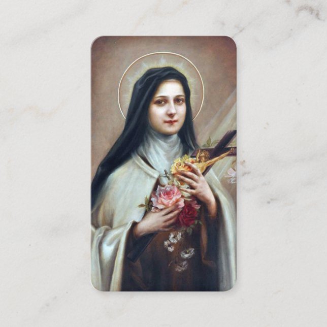 Gebetskarte | Thérèse aux Rose Visitenkarte (Vorderseite)