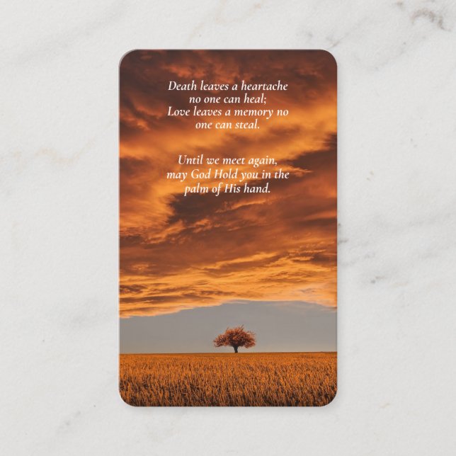 Gebetskarte | Tranquil Field Deluxe Visitenkarte (Vorderseite)
