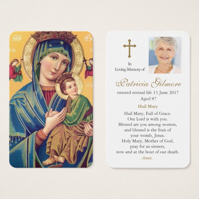 Gebetskarte | Unsere Frau, die ständig Hilfe erhäl (Vorne & Hinten)
