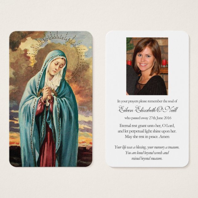 Gebetskarte | Unsere Mutter Mary (Vorne & Hinten)