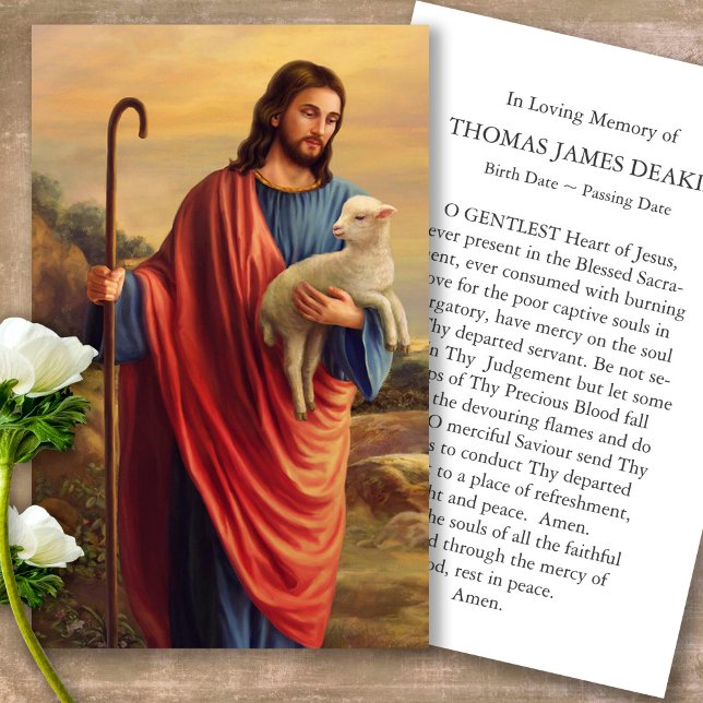 Gebetskarte | verlorene Schafe (Forever in our hearts, celebration of life, in loving memory of, prayer cards for bereavement)